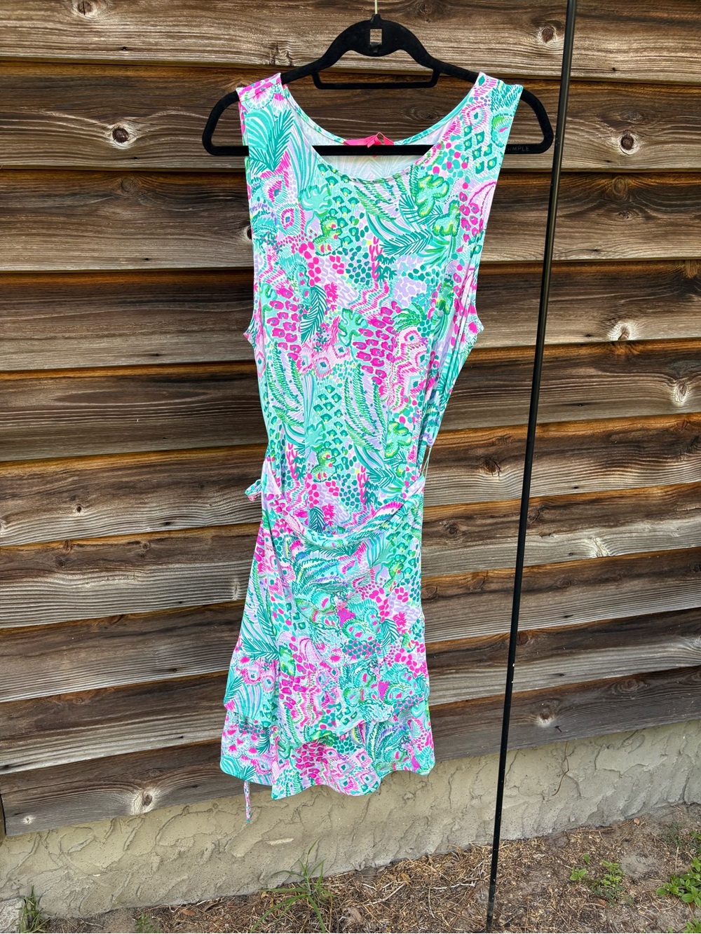 Lilly Pulitzer Mint Green Pink Tropical Print Sleeveless Dress